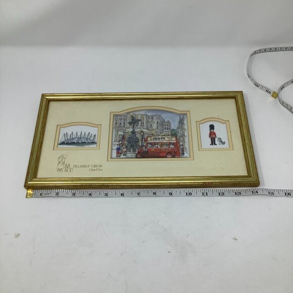 Diane Elson art London decoupage sketch pencil Piccadilly Circus John Ellam - Picture 7 of 10